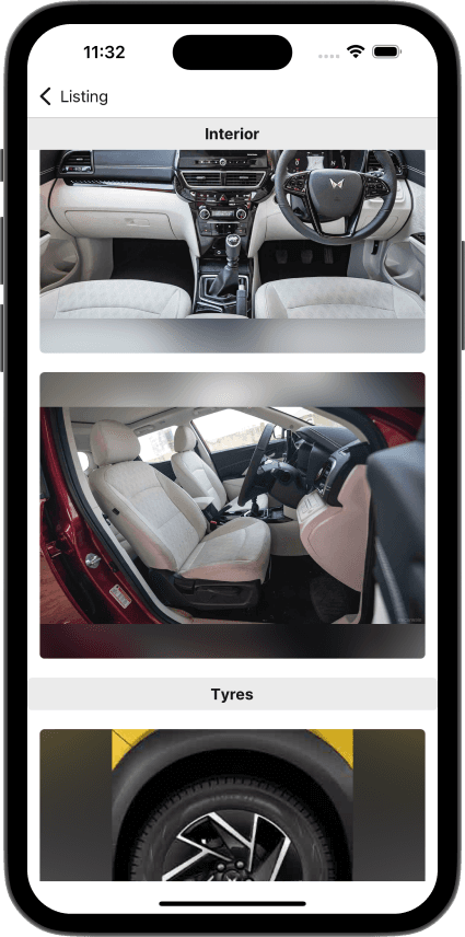 Screenshot of screen on mobile showing reporting feature
